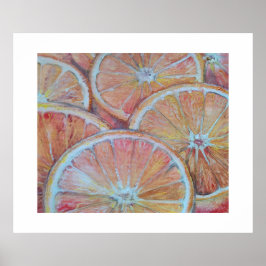 Orangen in Scheiben Poster