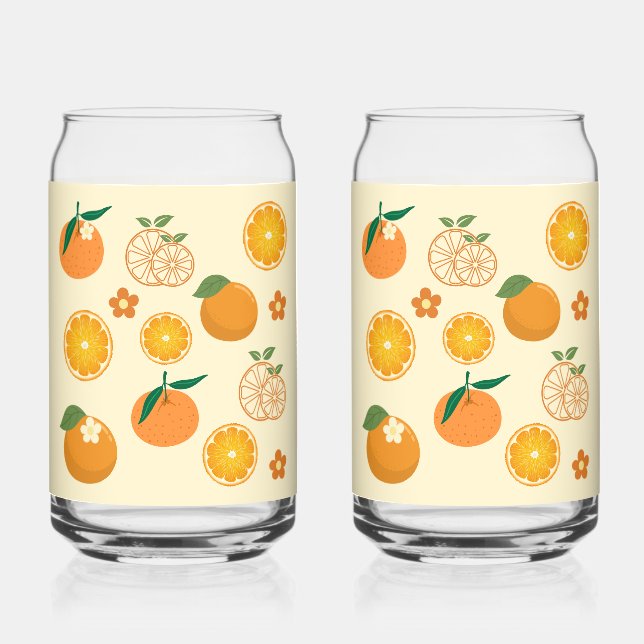 Orangen Muster Dosenglas (Vorderseite)
