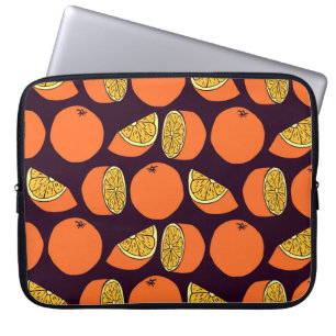 Orangen nahtlose Muster, Vintage Textur. Laptopschutzhülle