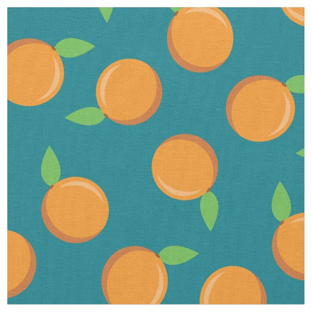 Orangen Niedlich Obstküche Stoff (Nahaufnahme)