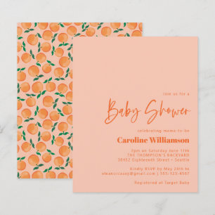 Orangen Obst Aquarell Pink Babydusche