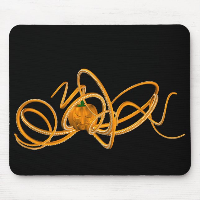 Orangen-Oktopus Mousepad (Vorne)