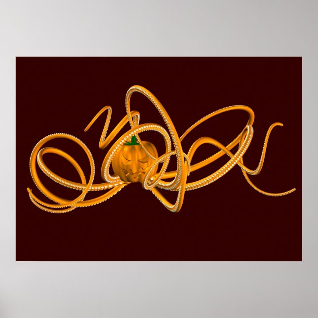 Orangen-Oktopus Poster (Vorne)