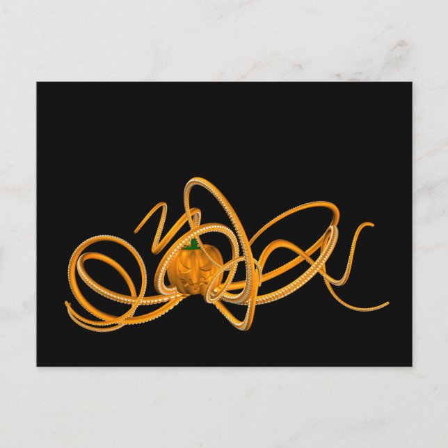 Orangen-Oktopus Postkarte (Vorderseite)