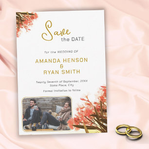 Orangen Oleander Blumen Foto Hochzeit Save The Date