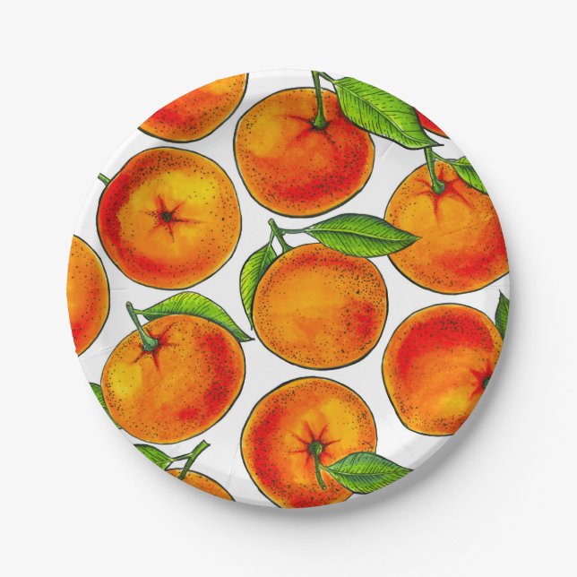Orangen Pappteller (Vorderseite)