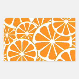 Orangen. Rechteckiger Aufkleber