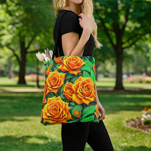 Orangen-Rosen-Tragetasche Tasche