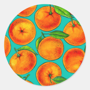 Orangen Runder Aufkleber
