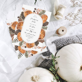 Orangen Rustikale Feiertage Erntedank Abendessen Einladung