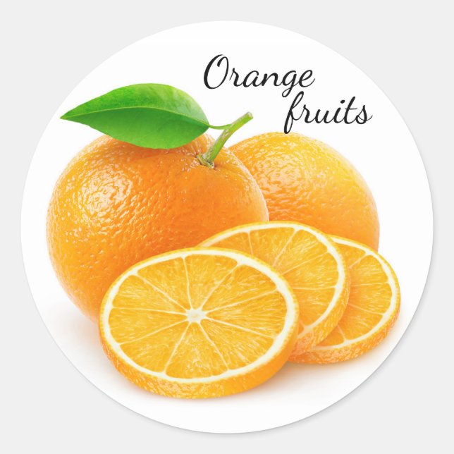 Orangen schneiden runder aufkleber (Vorderseite)