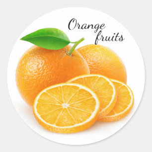 Orangen schneiden runder aufkleber