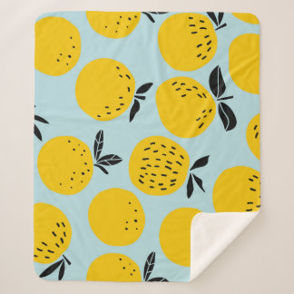 Orangen Sommer: Fruchtbares Vintages Muster Sherpadecke