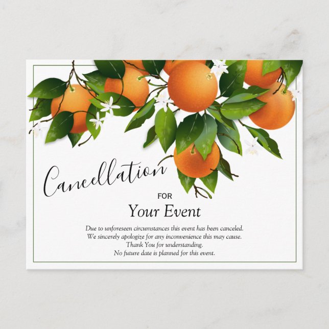 Orangen Stornierung Postkarte (Vorderseite)