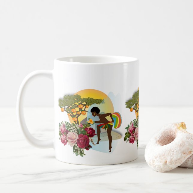 Orangen-Tasse Kaffeetasse (Mit Donut)
