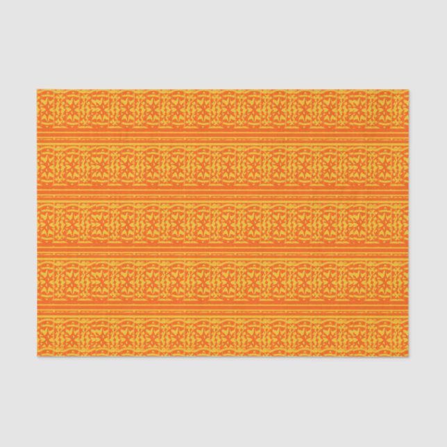 Orangen-u. Goldblumendruck 10" X 15" Seidenpapier (Vorderseite)