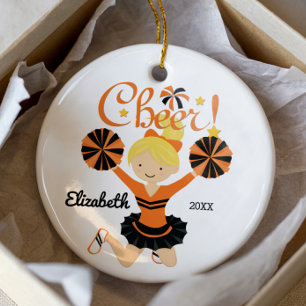 Orangen-u. Schwarz-Beifall-blonde Keramik Ornament