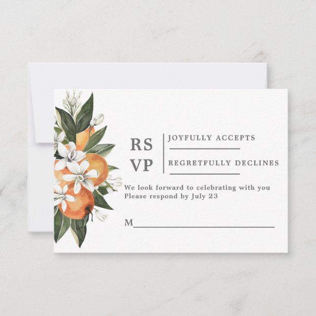 Orangen UAWG Hochzeitskarte RSVP Karte (Vorderseite)