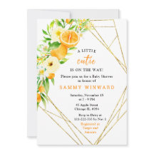 Orangen- und Blumen-Baby-Shower