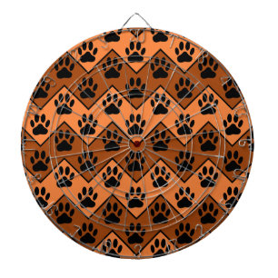 Orangen und braun Zickzack mit Hundeband Dartscheibe