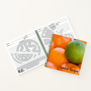 Orangen und Limone Nah-Up-Fotografie nach Maß Notizbuch