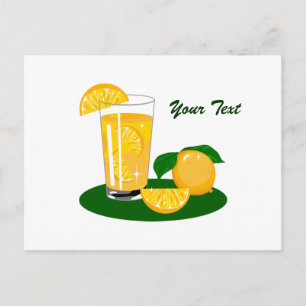 Orangen und Orangensaft Postkarte