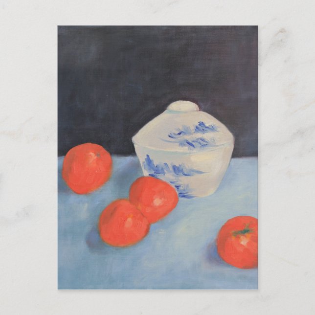 Orangen und Persimmonen Postkarte (Vorderseite)