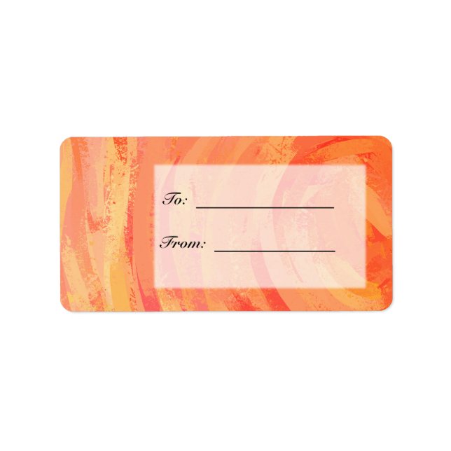 Orangen- und Schwarze Monogramm-Feuersee Adressaufkleber (Vorne)