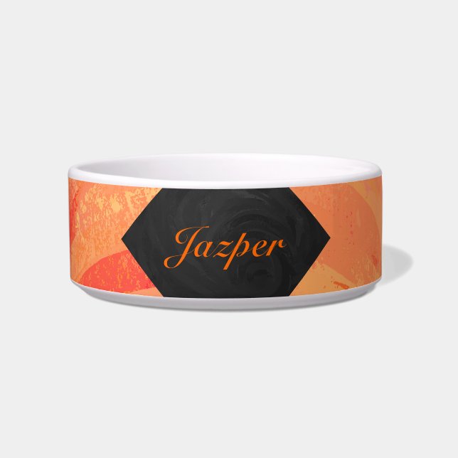 Orangen- und Schwarze Monogramm-Feuersee Napf (Vorderseite)