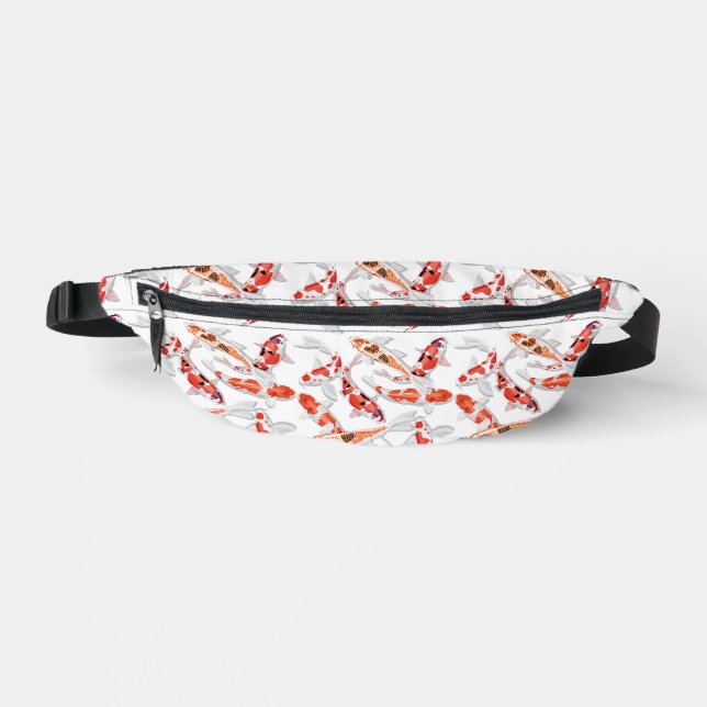 Orangen- und Weißkoi Bauchtasche (Vorderseite)
