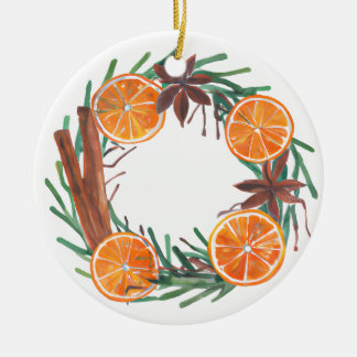 Orangen und Zimt Keramik Ornament