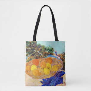 Orangen und Zitronen mit blauen Handschuhen, Van G Tasche