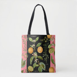 Orangen und Zitronen Vintag mit rosa Akzent Tasche
