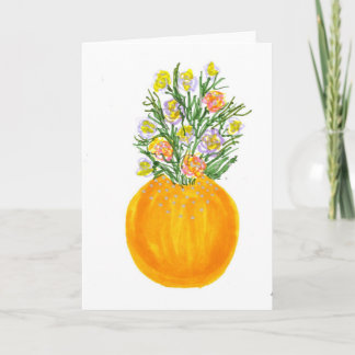 Orangen Vase und Blume Karte