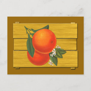 Orangen Vintage-Kisten-Kunst-Rezeptkarte Postkarte