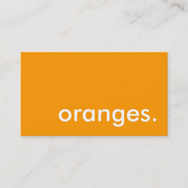 Orangen. Visitenkarte (Vorderseite)