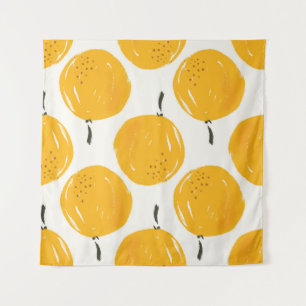 Orangen von Wasserfarben, handbemalt Wandteppich