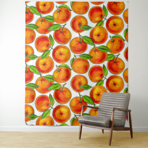 Orangen Wandteppich