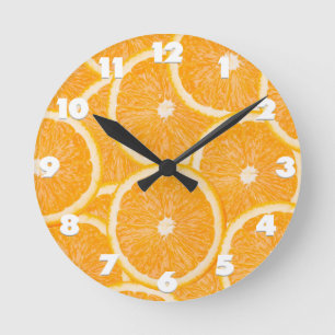 Orangen-Wanduhr Runde Wanduhr