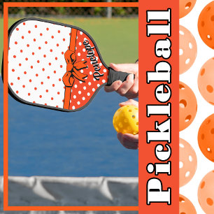 Orangen, weiße Polka-Dosen, Orangenbauch, Personal Pickleball Schläger