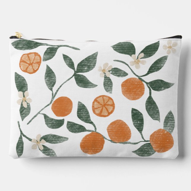 Orangen Zipper Pouch - Groß Zubehörtasche (Vorderseite)