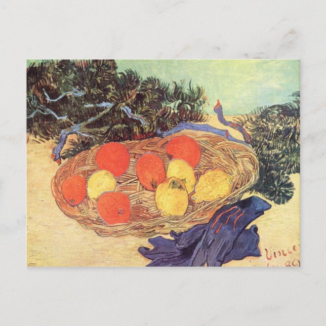 Orangen, Zitronen und blaue Handschuhe von van Gog Postkarte (Vorderseite)
