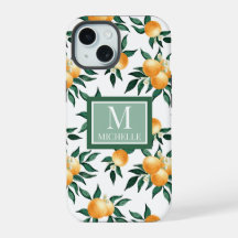 Orangen-Zitrus-Aquarell-Monogramm-Name