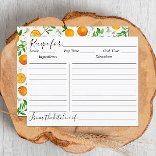 Orangen-Zitrus-Sommer-Blumen-Botanik-Rezeptkarte