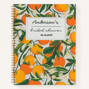 Orangen Zitrusfrucht Florales Muster Brautparty  Notizbuch