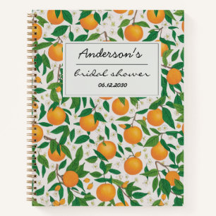 Orangen Zitrusfrucht Florales Muster Brautparty  Notizbuch