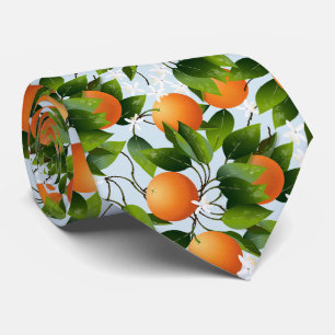 Orangen-Zitrusfrucht mit Blumen Krawatte