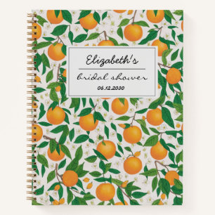 Orangen Zitrusfrüchte Blumenmuster Brautparty Notizbuch