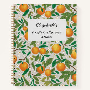 Orangen Zitrusfrüchte Blumenmuster Brautparty Notizbuch