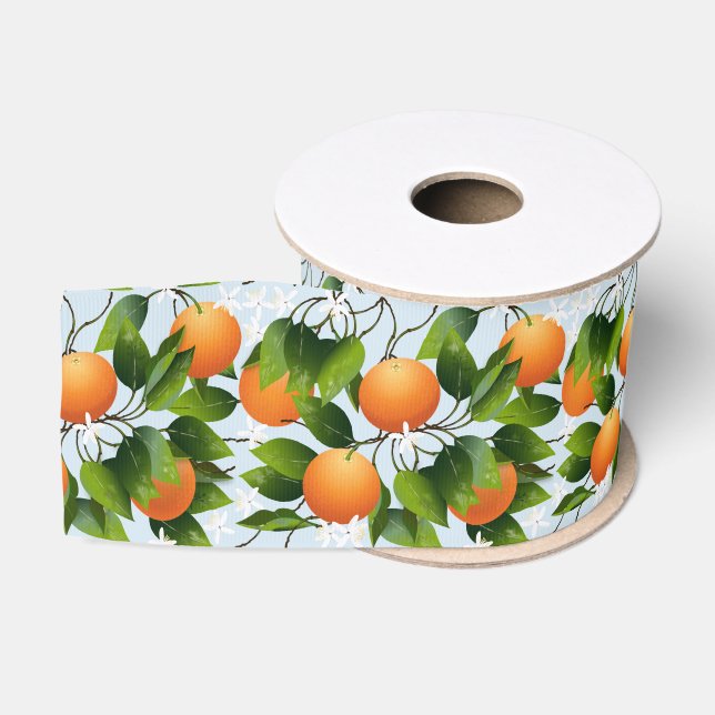 Orangen Zitrusfrüchte Blüten Ripsband (Spule)